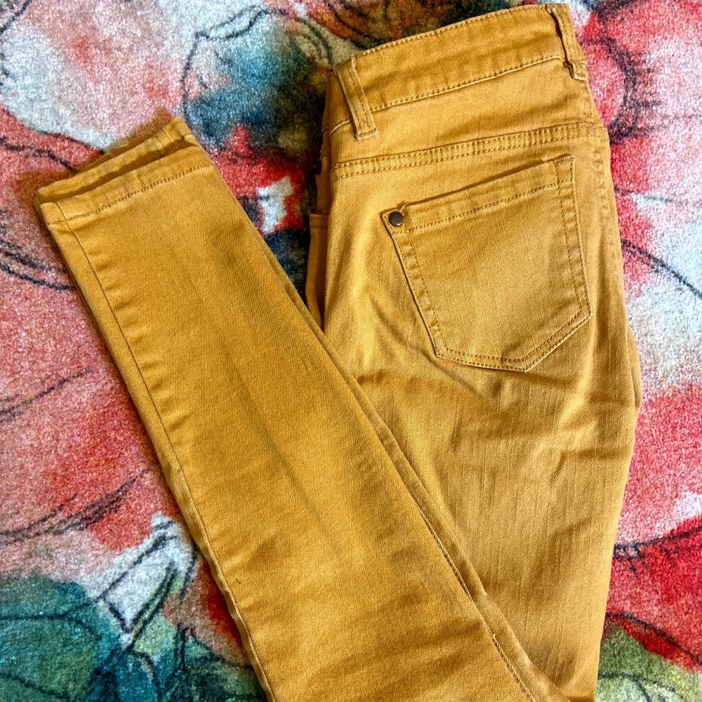 FIRE || mustard slim jeans